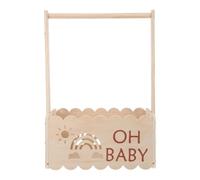 Caisse en Bois pour Baby Shower Cintres, Rangement Garçon Fille Beige | Compartiments Modulaires, Fond Antidérapant, Accès Rapide, pour Couches et Bavoirs, Étagère de Chambre
