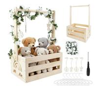 Caisse en Bois Rangement Bébé - Panier Penderie Bébé Avec Cintre et Guirlande | Idéale Cadeau Fête Prénatale & Rangement Vêtement Bébé, Pour Baby Shower De Nouveau-Né Nouveaux Parents