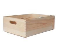 Creative Deco Caisse Bois Rangement | 40 x 30 x 14 cm (+/- 1cm) | Boîte de Rangement Bois avec Poignées | Boite Rangement Cuisine | Caisse de Rangement Bureau | Casier de Rangement
