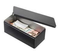 Caisse En Métal - Mallette De Rangement En Fer Noir, Organiseur Rectangulaire Durable 18,5 X 8,5 X 7 Cm Avec Couvercle Verrouillable, Conteneur Sécurisé Pour Argent Et Objets De Valeur | Accueil Voyag