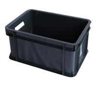 Caisse en plastique empilable 29L - 41,3x34x24,4cm, Anthracite ARTECSIS - Caisse de Stockage - Bac de rangement - Organisation