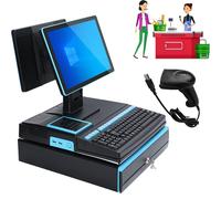 Caisse Enregistreuse à écran Tactile,POS Cash Register,éCran Tactile 15,6", processeur Double cœur i5 ,10 Windows,Imprimante intégrée,for Retail and Restaurant, Imprimante 58mm Intégrée F-8+128GB