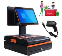 Caisse Enregistreuse à écran Tactile,POS Cash Register,éCran Tactile 15,6", processeur Double cœur i5 ,10 Windows,Imprimante intégrée,for Retail and Restaurant, Imprimante 58mm Intégrée B-8+256GB