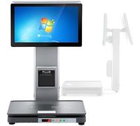Caisse enregistreuse avec écran double face de 15,6" avec imprimante 58 mm, balance électronique de prix, 8 Go de RAM, 128 Go de stockage, plusieurs ports pour supermarché/vente au détail