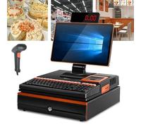 Caisse Enregistreuse avec Système Pos, Écran Tactile LCD, Terminal Pos avec Scanner Portable, Écran Tactile 15,6 Pouces, Double Écran, Processeur Double Cœur I5, Imprimante Thermique 58 Mm win7 M3