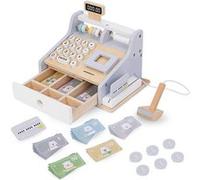 Caisse Enregistreuse Bois Enfant +3 - Équipée de Clavier numérique, boulier, Scanner et Accessoires