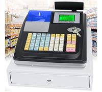 Caisse enregistreuse électronique à 48 Touches, Caisse enregistreuse Intelligente avec imprimante Thermique, Caisse enregistreuse à LED numériques, pour Petites Entreprises,Black