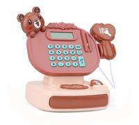 Caisse Enregistreuse Electronique De Jeu, Simulation, Puzzle, Calculatrice Educative, Jouets Avec Lumiere Rouge Pour Enfants De 5 A 6 Ans, Rose