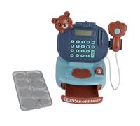 Caisse Enregistreuse Electronique De Jeu, Simulation, Puzzle, Calculatrice Educative, Jouets Avec Lumiere Rouge Pour Enfants De 5 A 6 Ans, Bleu