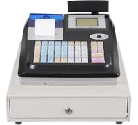 Caisse Enregistreuse Électronique POS avec Tiroir-Caisse, Écran Double 48 Touches pour Petite Entreprise, Grande Capacité 36 Départements 10000 PLU pour Restaurant Commerce de Détail