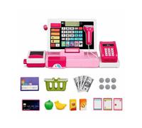 Caisse Enregistreuse Enfant Interactive - Scanner Sonore Lecteur de Carte & Calculatrice Jeu de Marchande Éducatif