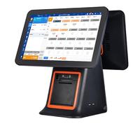 Caisse enregistreuse Intelligente avec imprimante Thermique,écran Tactile 15,6 Pouces,Clavier de Caisse enregistreuse 101 Touches, Terminal de Point de Vente avec Scanner Portable,Black-Withoutcashbox