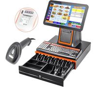 Caisse Enregistreuse Intelligente,écran Tactile 15,6 Pouces,Appareil Tout-en-Un,imprimante Thermique,imprimante De Reçus,Terminal De Point De Vente avec Scanner Portable,tiroir-Caisse+
