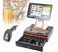 Caisse Enregistreuse Intelligente Tout-En-Un, écran Tactile De 15,6 Pouces, Avec Imprimante Thermique De 58 Mm, Angle Réglable Pour Commerces De Détail, Restaurants Et Petites Entreprises,White