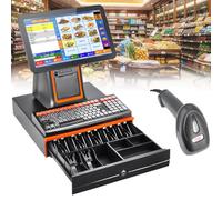 Caisse Enregistreuse Intelligente Tout-En-Un,Moniteur De Caisse à écran Tactile Lcd 15,6",Imprimante Reçus Intégrée,Prend En Charge 15 Langues,Pour Systèmes De Point Vente Au Détail,Restaurant,B-Black