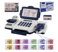 Caisse Enregistreuse Jouet Jouet éducatif de simulation avec son et lumière | Set de Épicerie d'Imitation pour filles et garçons anniversaire journée des réunion Bleu