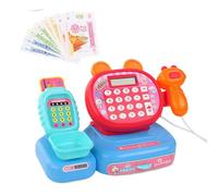 Caisse enregistreuse Jouet pour - Registre Calculatrice de Simulation avec Scanner et Argent Liquide - Eclairage et Effets sonores Jouets d'apprentissage, développe des compétences en