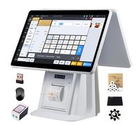 Caisse Enregistreuse Pos avec écran Tactile Dual 15,6", Système Pos Tout-en-Un pour Petite Entreprise, CPU I3, 8gb Ram, 128gb Ssd, Windows 7/10 pour Commerce De Détail & Restaurant