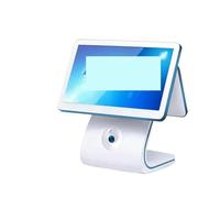 Caisse Enregistreuse Professionnelle, Terminal POS Tout-en-Un avec écran LCD Double de 15,6 Pouces et Panneau Tactile, Caisse enregistreuse for Restaurants et supermarchés(White I3)