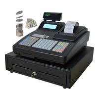 Caisse enregistreuse , Steel Electronic Small Business , avec coincement de verrouillage Box Box Box, 8 Digital Dual Display, 48 touches, Restaurant Supermarket Pos Retail System Black LF100