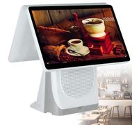 Caisse enregistreuse Tactile Double écran 15,6 Pouces, système POS pour Petites Entreprises, imprimante Thermique 58 mm intégrée, Caisse enregistreuse Intelligente Tout-en-Un