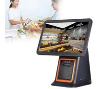 Caisse Enregistreuse Tactile Professionnelle, Terminal de Point de Vente avec écran 15,6 Pouces 8 bits LED, Imprimante Thermique 58 mm intégrée, Support Inclinable, pour Restaurant, Snack-bar