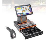 Caisse Enregistreuse Tactile,Système POS-Terminal Point de Vente,High Performance i5-8Go-128Go SSD-Imprimante Intégrée pour Magasin-Pharmacie-Commerce-Boutique-Moderne(Black,58mm)