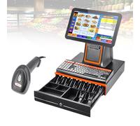 Caisse Enregistreuse Tactile,Système POS-Terminal Point de Vente,i5 Performance-8Go-128Go SSD-Terminal de Paiement pour Restaurant-Epicerie-Magasin-Pharmacie-Kiosque-Grand(Black,58mm)