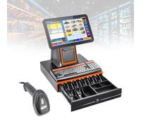 Caisse Enregistreuse Tactile,Terminal Point de Vente-Système POS,i5 Grade CPU-8Go RAM-128Go SSD-Imprimante Thermique 58mm pour Restaurant-Boulangerie-Boutique-Magasin(Black,80mm)