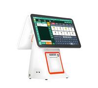 Caisse enregistreuse Tout-en-Un avec Double écran Tactile de 15,6 Pouces pour Petites Entreprises, processeur Intel i5, 8 Go de RAM, SSD de 128 Go, Windows 10 White-Dualscreen