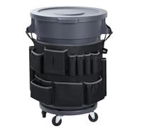 Caisse extérieure pour bacs à ordures, housse ronde pour sacs à ordures, organisateur de rangement pour 120-210 litres arrière-cour jardin pelouse garage