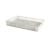 Caisse finement ajourée avec poignées 600 x 400 x 70 mm - 14 L - blanc