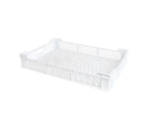 Caisse finement ajourée avec poignées 600 x 400 x 90 mm - 18 L - blanc