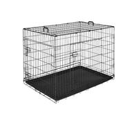 tectake® Cage pour Chien Pliable et Robuste Caisse de Transport pour Chien & Chiots Taille L, Fond Amovible, 2 Portes Double Verrouillage, Poignées de Transport, Accessoires Chiens, 108 x 71 x 76 cm