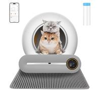 Caisse Litiere pour Chat Autonettoyante XXL Anti Odeur Bac Litiere pour Chat Autonettoyante Electrique Toilette Chat Automatique avec Contrôle APP 65L Anti Pincement Litiere Robot (Type A)