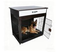Caisse moderne pour chiens de 61 cm, avec un tiroir, convient à une utilisation en intérieur comme niche en métal ou en bois, pour chiens de moins de 5 kg (noir, S)