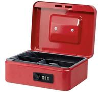 Caisse MONEY Rouge H90xB200xT160mm 1kg avec serrure à cylindre