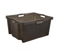 Caisse Plastique empilable solide 44 litres - Gris