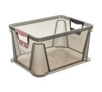 Caisse Plastique Empilable Translucide 20 litres - Gris