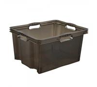 keeeper Boîte de rangement polyvalente avec poignées intégrées, extra-large, 43x35x23 cm, 24 Litre, Franz, Transparent XL
