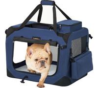 Caisse pliable pour chiens Feandrea, caisse de transport pour chiens, M, sac pour chiens, tissu Oxford, tissu filet, respirant, portable, cadre métallique, avec poignées, poches,