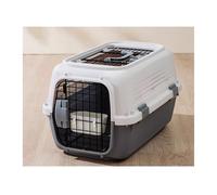 Caisse pour Chien Air Box Cat Cage Checked Pet Breathable Travel Large Capacity Dog Portable Car Space Capsule(Grigio)
