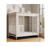 Caisse pour Chien Cage for Chien en Bois De Style Meuble, Niche D'intérieur avec Toilettes, Grande for Animaux Compagnie(Blanc)