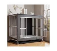 Caisse pour Chien Cage for Chien en Bois De Style Meuble, Niche D'intérieur avec Toilettes, Grande for Animaux Compagnie(Grigio)