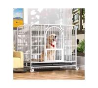 Caisse pour Chien Cage for Chien Steel Home Grande Cage for de Taille Moyenne Grand Confort Espace Niche for(Blanc)