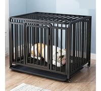 Caisse pour Chien Cage for Chien Villa Cage for Animaux de Compagnie Grand ménage Grande for clôture Taille Moyenne chenil avec Toilettes(Noir,Petit)