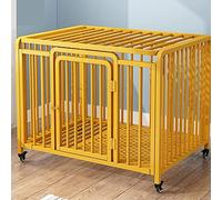 Caisse pour Chien Cage for Chien Villa Cage for Animaux de Compagnie Grand ménage Grande for clôture Taille Moyenne chenil avec Toilettes Niche pour Chien(Yellow,Grand)