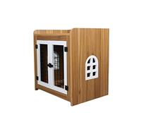 Caisse pour Chien Cage for Chiot Petit Chien Moyen Cage for Villa intérieure exquise for chenil for Animaux de Compagnie avec Toilettes Niche pour Chien(Yellow,Petit)
