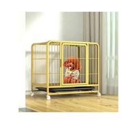 Caisse pour Chien Cage for Petit Chien, Niche d'intérieur Jaune avec châssis for Chiot