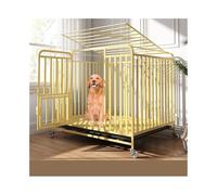 Caisse pour Chien Cage Jaune for Chien de Grande Taille avec poulie et Base for chenil d'intérieur